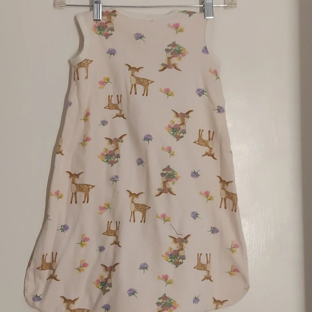 Burt's Bees sleep sack, small, pink deer pattern